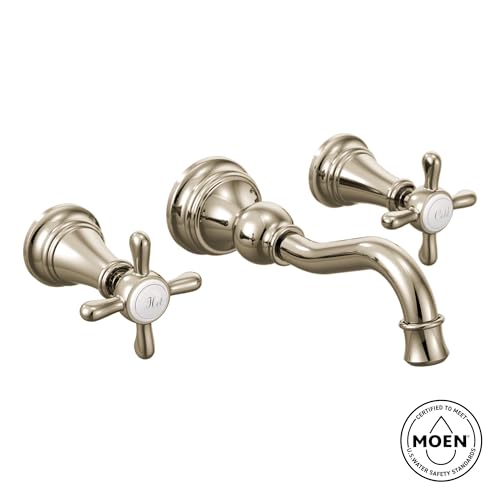 Moen Brushed Gold Weymouth 2-Handle Wall Mount High-Arc Bathroom Faucet (Valve Sold Separately), TS42112BG by Moen - Image 2