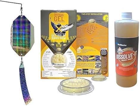 Bird Barrier Woodpecker Deterrent Kit Optical Gel, Intimidator & Cleaner