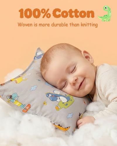 Image of ALVABABY Toddler Pillowcases 2 Pack Organic Cotton Fit 13 inchx 18 inch or 12 inchx16 inch Kids Pillow Cover Envelope for Girl Boy Travel(Pillowcase Only)