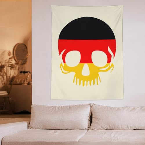Tapiz de calavera alemana: decoración de pared estética para dormitorio y salón 6