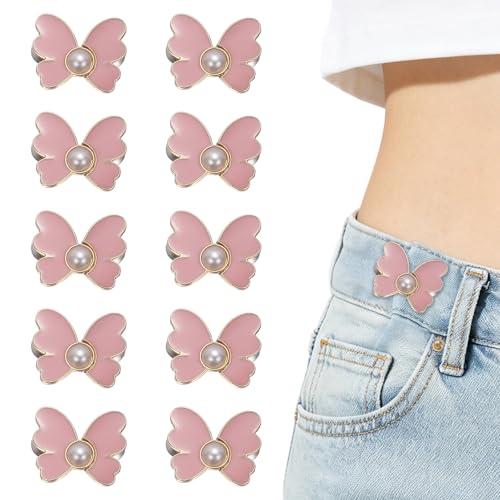 Hebillas de cintura ajustables para jeans juego de tensores de mariposa rosa 2