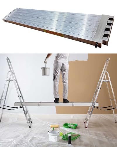 ZHANGGL Tablones telescópicos de Aluminio para Andamios de Pintura, Plataforma de Trabajo Antideslizante, Escalera Ajustable para Mantenimiento del hogar (195-360 cm / 6,4-11,8 p