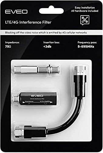 LTE Filter for TV Antenna - HDTV Antennas Signal Purifier - Filters 4G Signal for a Clear Digital HD TV Antenna Channels - Reduces Interference from Cell Towers - Frequency Range 5-695Mhz