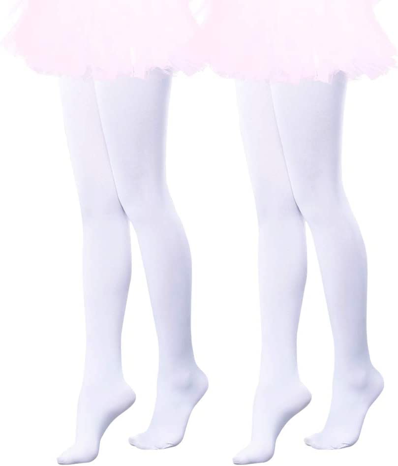 2pcs set Girls Ballet Dance Footed Tight Ultra Soft School Students Tights (Toddler/Little Kid/Big Kid)