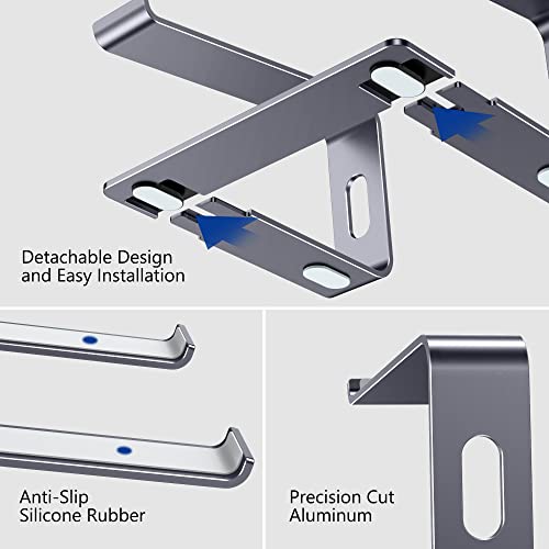 Image of BESIGN LS03 Aluminum Laptop Stand, Ergonomic Detachable Computer Stand, Notebook Holder, Laptop Mount Compatible with Air, Pro, Dell, HP, Lenovo More 10-15.6 inch Laptops, Space Gray
