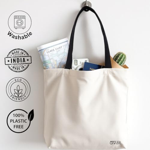 Image of Trendy Cotton Tote Bags for Women Designs - 15.5 inchx15 inch - Perfect for College, Office, Yoga, and Everyday Use