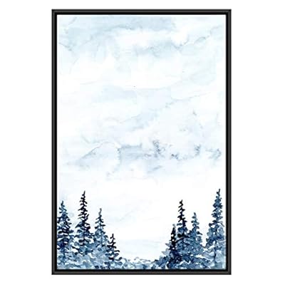 SIGNWIN Framed Canvas Wall Art Pine Tree Canvas...
