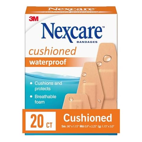 Nexcare Waterproof Cushioned Bandages, Assorted Sizes Cover