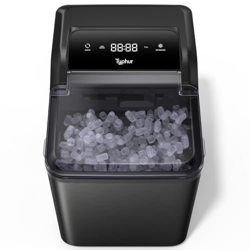 Image of Typhur Fast Nugget Ice Maker, 35 lbs /24H Soft Crushed Ice Machine Countertop with Self-Cleaning Pump & 8-Pack Cleaners, Includes Dual Ice Scoops, Ideal for Office, Bar, Kitchen Use (Charcoal Black)