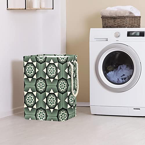 Panier à linge géométrique en tissu premium avec finitions soignées - 3