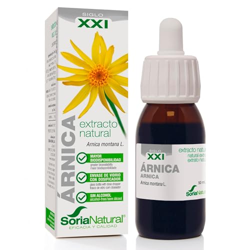 Soria Natural Árnica Extracto – Ayuda en el Tratamiento de Contusiones y Molestias Musculares – Propiedades Antiinflamatorias, Cicatrizantes y Calmantes - 100% Puro - Botella de 50 ml