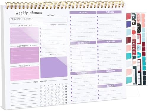 Weekly To Do List Notepad, 8.5''x11'' Weekly Desk Planner with 52...