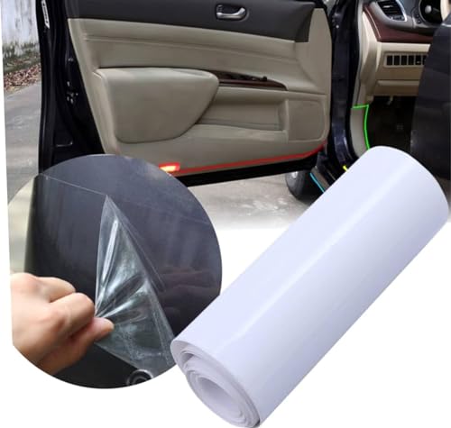 Image of WALLMATE Clear Vinyl Wrap, Transparent Protective Self Adhesive Car Wrap Film Scratch Resistant Vinyl Air-Release, Car Accessories (20x240 Inch, Plain Film)