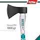 TOTAL – Axt | Kohlenstoffstahl | Griff aus Bi-Material | für Heimwerker, Camping- und Gartenarbeiten | Gewicht: 1000 g