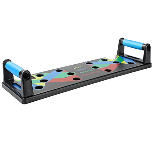 9-in-1 Push Up Board Press-Up Board with Resistance Bands Multi-Function Fitness Board for Chest Arms Shoulders Home Gym Strength Training Equipment for Men & Women (Black 9 IN 1)