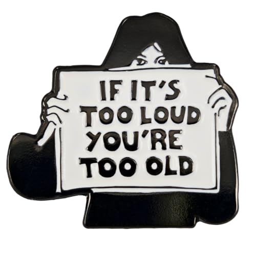 Image of Enamel Pin,If It's Too Loud You're Too Old Lapel Pin,Rock Music Accessory,Comic Brooch Gift For Teens Students Friends Family Co-Workers Humorous Badge,DIY Decor Denim Jacket Canvas Bag Backpack