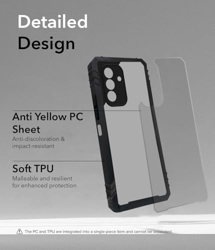 Image of Jkobi Back Cover Case for Samsung Galaxy A26 5G (Ultimate Shockproof Bumpers | Anti Yellow | Rugged Armor | Hybrid PC | Black)