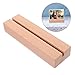 DOITOOL Rustic Wooden Calendar Base and Place Card Holder Sturdy Tabletop Display Stand for Photos Business Cards and Calendars Slot