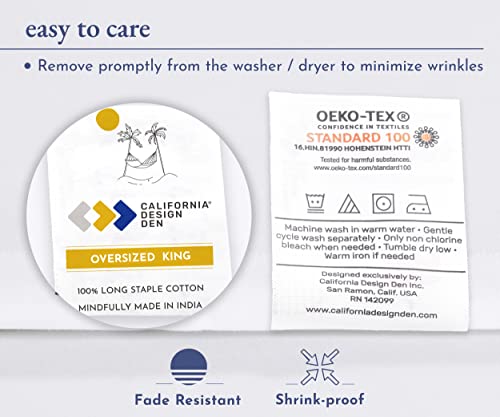 California Design Den 100% Natural Cotton Duvet Cover Set - Premium 400 Thread Count, Cool Bedding Set, Smooth Sateen Weave, Button Closure And Corner Ties (3 Piece, Pure White, Oversized King) #TOP5