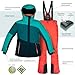 Killtec Damen Skianzug Größe 40 - aus Skijacke türkis grün petrol grün und Skihose neon orange - mit 10000mm Wassersäule - wasserdicht, atmungsaktiv