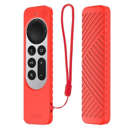 Image of RAYA Protective Silicone Case Compatible with Apple TV 4k 2nd & 3rd Gen Remote Shock Proof Anti-Slip Washable (Red)