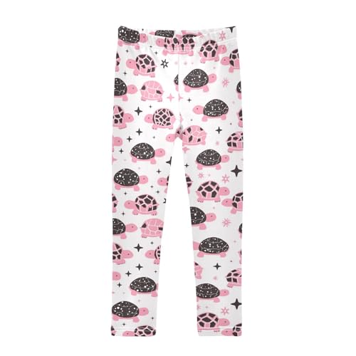 Pink Turtle Girls' Leggings Toddler Doodles Shining Stars Kids Yoga Pants Dance Active Tights 4T