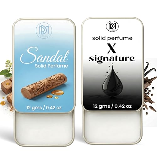 Image of Dr.Mashur Solid Perfume |x signature&sandal Alcohol Free Wax Perfume Balm, Long Lasting | Pocket Tin 12g, Pack Of 2| Non Greasy Smooth Glide, Travel Friendly Men And Women