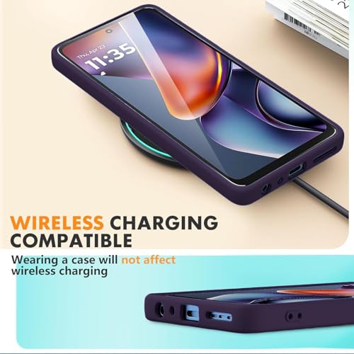 Image of DIZORO Microfiber Candy Case for Motorola Edge 60 Pro 5G Smooth Touch Cushion Liquid Soft Silicone Gel Rubber Phone Cases Non-Slip Full Body Protective Shockproof Back Cover - Deep, Black