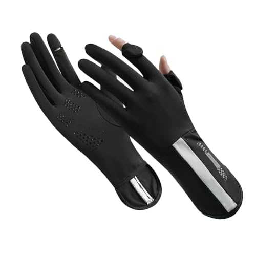 Image of PALAY Driving Gloves for Women, UV Protection Riding Gloves Women Sun Protection, Ice Silk Fashion Bike Gloves for Summer, Open Finger & Anti-slip Design Black