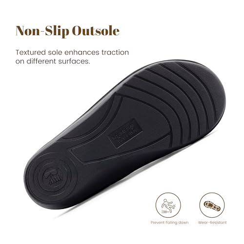 RockDove Women’s Snugga Faux Fur Flip Flop with Memory Foam Cushioning All-Day Comfort Support Indoor Outdoor Slide Sandal, Size 8 US, Black - Thumbnail 6