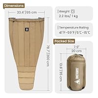 OneTigris Featherlite Ultraleichte Schlafdecke, wiegt 1000 g, warme Hängematten-Topquilt 40 Grad, mit Fußkasten, perfekt für Outback-Camping, Wandern, Rucksackreisen und Hängematten – Ansicht 6