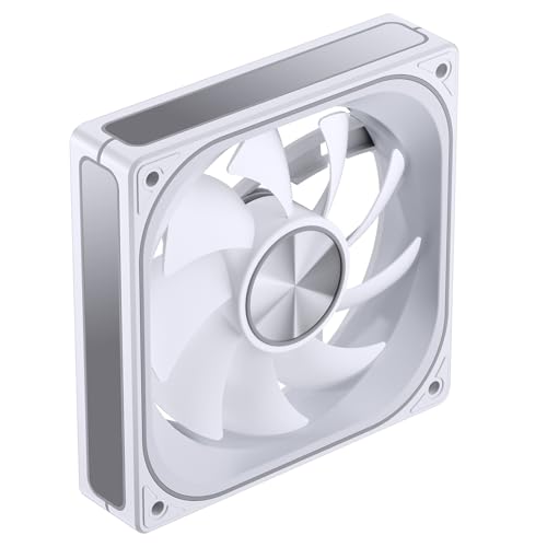 Image of JONSBO ZA-120W PC Case Fan, Silent Computer ARGB Fan with 4-Sides Infinity Mirror 2400RPM, PWM Integrated M&F Head,Aluminum Nameplate, 28MM Thick,White