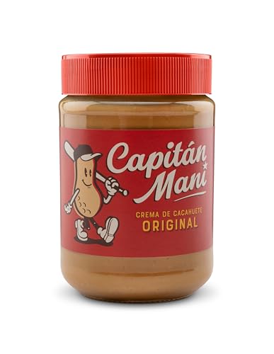 Crema de Cacahuete Capitán Maní Suave 340g | Natural, Sin Azúcares, Sin Aditivos | Alta en Proteína