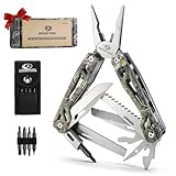 MOSSY OAK Multitool, 22-in-1 Stainless Steel Pliers with Screwdriver Sleeve, Camo Steel Handle, Self-locking Knife with Sheath-Perfect for Outdoor, Survival, Camping, Hiking, Simple Repair