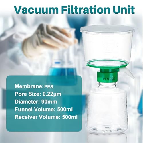Image of 500ml Vacuum Filter Units - PES Bottle Top Vacuum Filter 0.22μm, Individually Wrapped,Pack of 1
