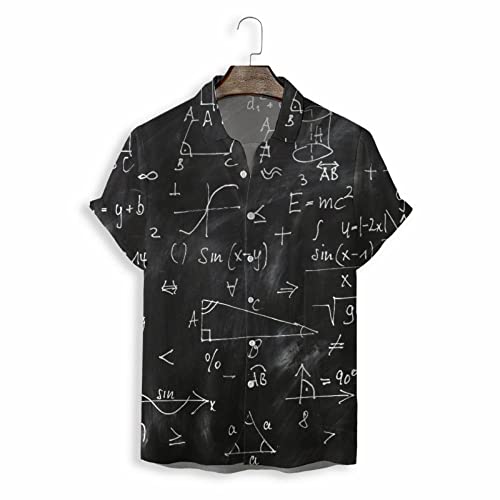Chemise hawaïenne à séchage rapide et motif de formule graphique mathématique