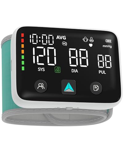New 2024 Wrist Blood Pressure Machine - Rechargeable Blood Pressure Monitor with Large LED Display with Position Sensor & Voice - Digital Automatic Blood Pressure Wrist Cuff and 240 Sets Memory