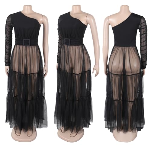 chicyes Dresses for Women Wedding Casual Plus Size Party Cocktail Outfits One Shoulder Tops High Waist Tunics Free People3