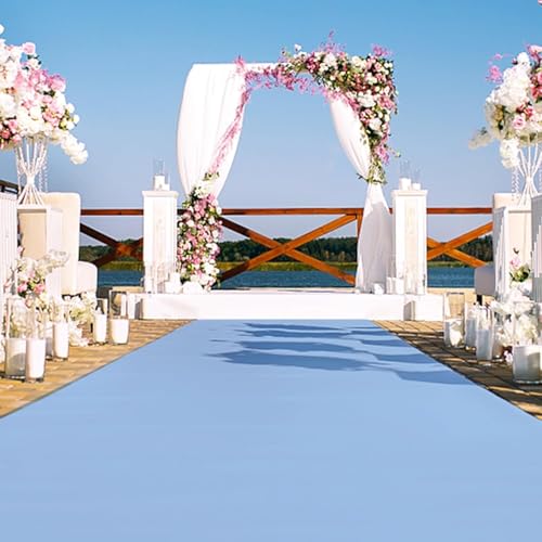 Alfombra antideslizante pasillo azul de 10x1m para pasarela de bodas 2