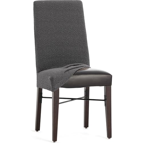 Fundas para Silla Gris Oscuro para Comedor y Salón Protegidos 8