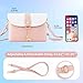 Small Crossbody Purse, PU Leather Small Purse for Girls With Pendant With Strap/Gold Chain Strap (Pink)