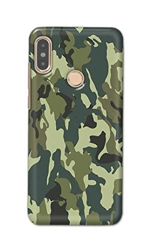 Image of PRINTFIDAA Printed Hard Back Cover Case for Mi Redmi Note 5 Pro Back Cover (Green Army Camouflage) -1803