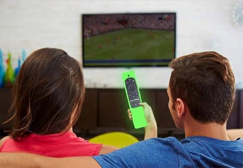 Image of Silicone Tv Remote Cover Compatible with Samsung Smart TV Remote BN59-01312A QLED 8K 4K Protective Cover with Loop - (Remote Control not Included) (Luminous Green - Style 9)