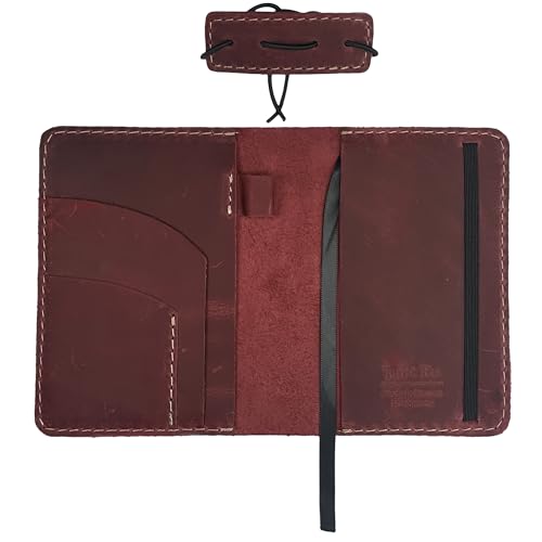 Thot Ra Leather Cover for Field Notes, Passport Cover, Leather Notebook Cover for 3.5" x 5.5" with Pen Holder, Only Cover (Wine) by Thot Ra - Image 8