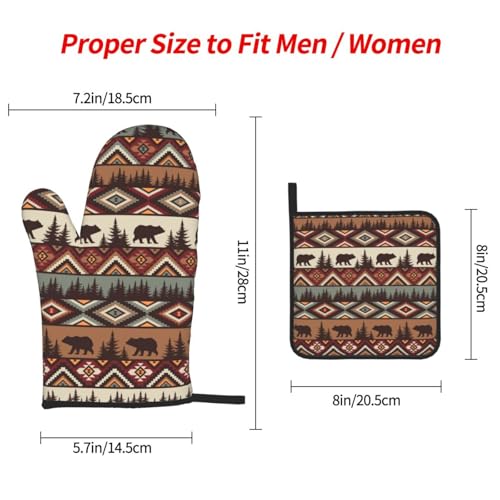 Vintagerusticovenmittsandpotholderssetsof3heatresistanthotpadsbearmountainovenglovesforkitchencookingbbqbaking Urban Country Home Decor Vintage rustic oven mitts and pot holders sets of 3 heat resistant hot pads bear mountain oven gloves for kitchen cooking bbq baking urban country home decor