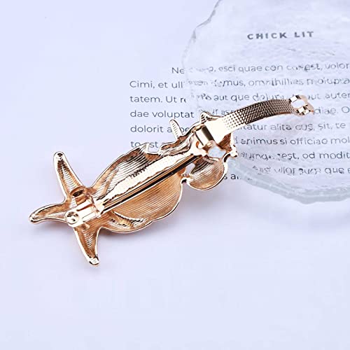 Iaceble Boho Starfish Hair Clips Barrette Large Sea Shell Hair Barrette Hair Pins Gold Conch Barrette Hairpin Vintage Metal Hairclips Accessory For Women And Girl Headdress #TOP3