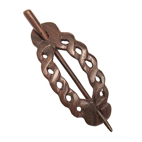 Barette à cheveux en bois naturel sculpté main style tissé chic pour femme