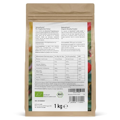 Hagebuttenextrakt Naturaforte Bio Hagebuttenpulver 1kg