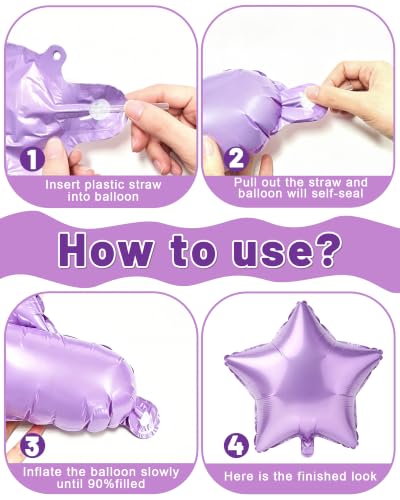 Image of Purple Pink Happy Birthday Party Decorations with Banner Balloons for Women
