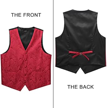 HISDERN Kledingset met bloemenmotief voor heren, met gilet, stropdas en pochet van jacquard stof, voor bruiloft, groen-n, M